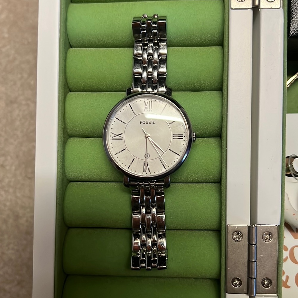 Silver Fossil watch